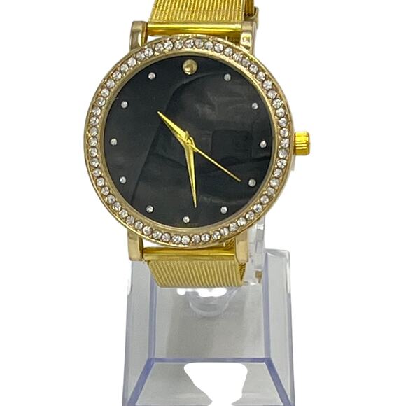 Women's Fashion Mesh Gold Rhinestone Wristwatch - Picture 1 of 6